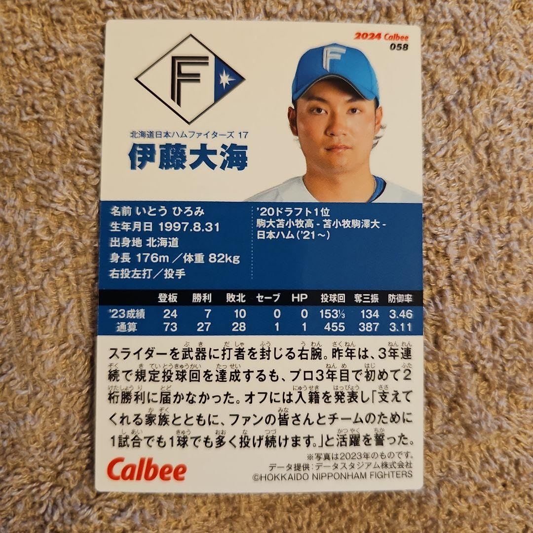 Amazon.co.jp: カルビープロ野球チップス2024 伊藤大海 エラーカード